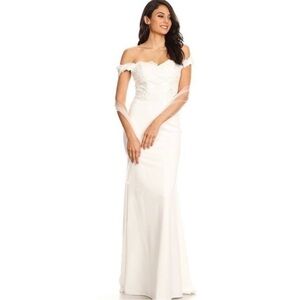 Anny Lee dress wedding off white formal off shoulder maxi XXL women ball gown